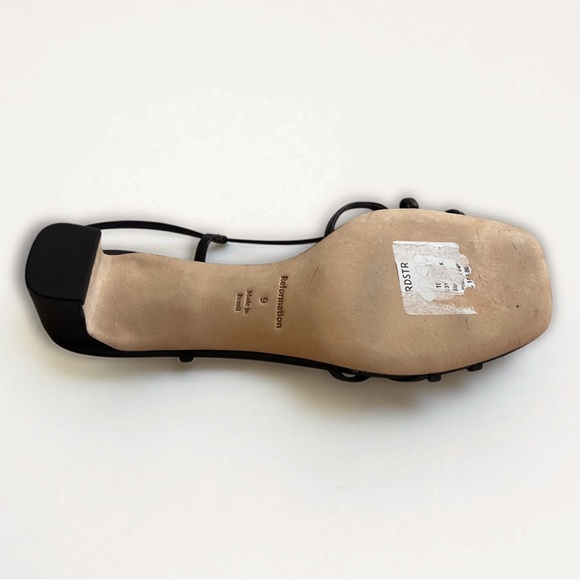 Reformation Sally Slingback Leather Bow Heels Black - Picture 5 of 6